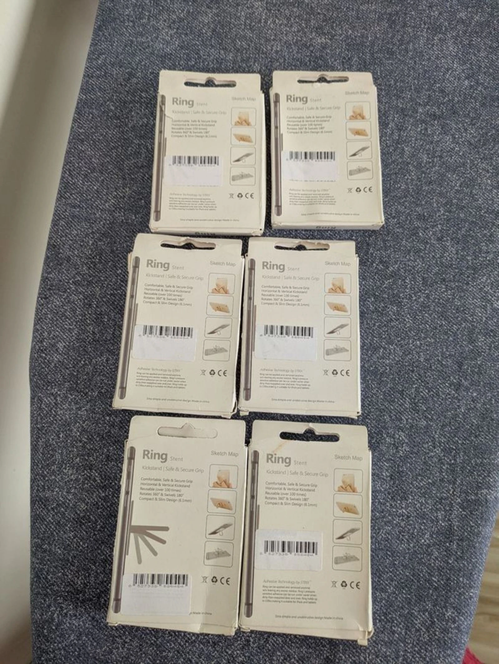 Set van 6 metalen ringhouders voor telefoon (Ring Stent 360°) - Nieuw – photo 2